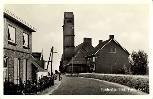 Ak Kinderdijk Molenwaard Südholland Niederlande, Ned. Herv Kerk