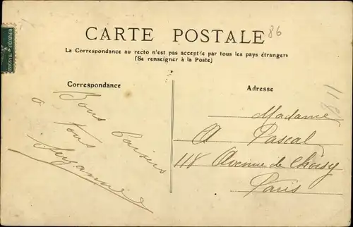 Ak Chatellereault Vienne, Boulevard Blossac, Cafe Blanchard