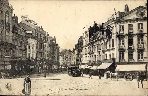 Ak Lille Nord, Rue Esquermoise, Straßenbahn