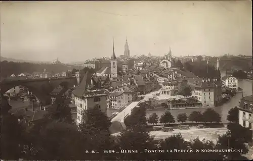 Ak Bern Stadt Schweiz, Pont de la Nydeck, Kornhausbrücke