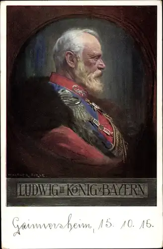 Künstler Ak Firle, Walther, König Ludwig III. von Bayern, Portrait