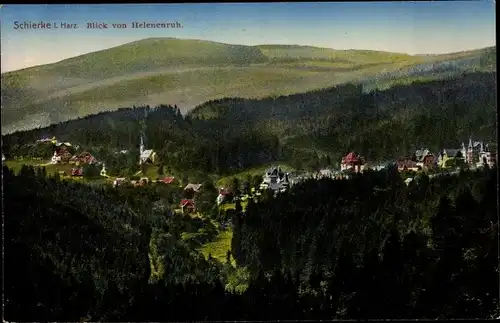 Ak Schierke Wernigerode am Harz, Panorama von Helenenruh