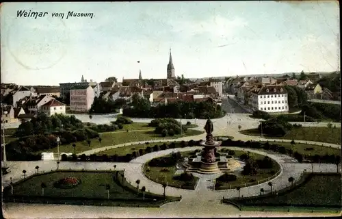 Ak Weimar in Thüringen, Panorama vom Museum