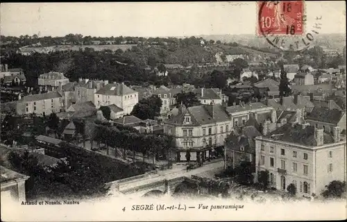 Ak Segré Maine et Loire, Vue panoramique