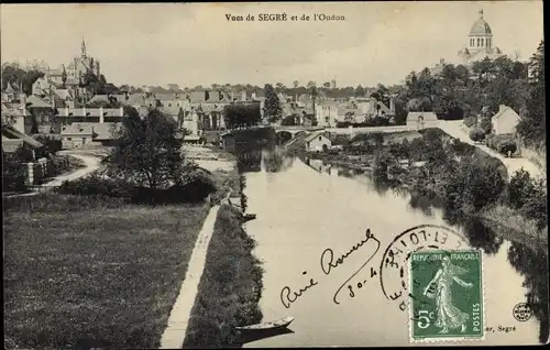 Ak Segré Maine et Loire, Vue du Segre et de l'Oudon