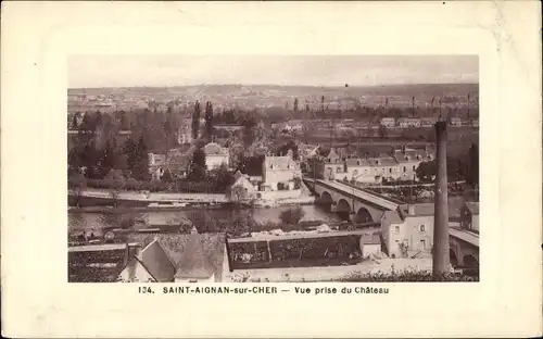 Ak Saint Aignan Loir et Cher, Vue prise du Chateau