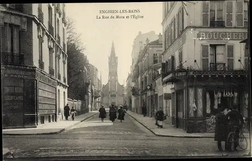 Ak Labonneville Val-d’Oise, Rue de Mora et l´Église