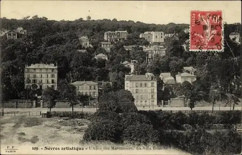 Ak Sèvres Hauts-de-Seine, L´Allée des Maronniers, Villa Brancas