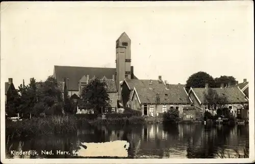 Ak Kinderdijk Molenwaard Südholland Niederlande, Ned. Herv. Kerk