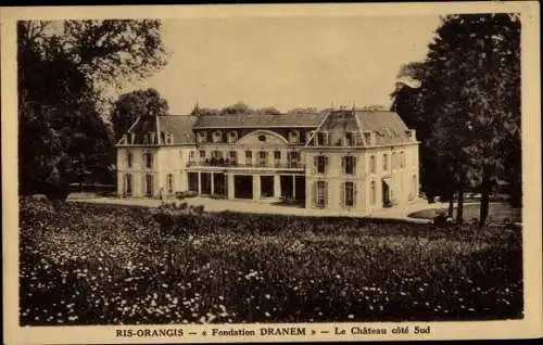 Ak Ris Orangis Essonne, Château côté Sud, Fondation Dranem