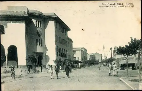 Ak Casablanca Marokko, Boulevard de la Liberié prolongé