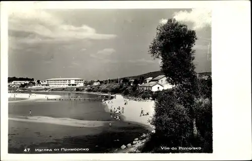 Ak Primorsko Burgas Bulgarien, Blick zum Strand