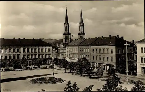 Ak Oelsnitz im Vogtland, Markt, Konsum, Mela Schmidt