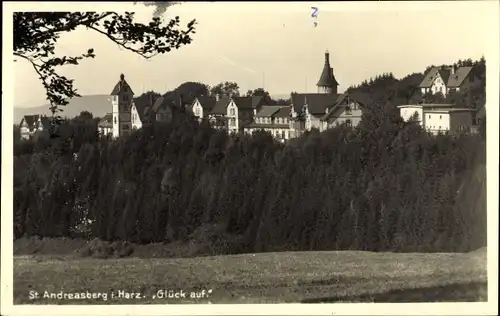 Ak Sankt Andreasberg im Oberharz, Panorama, Glück auf