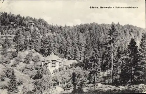 Ak Bad Schandau Sächsische Schweiz, Schrammsteinbaude, Panorama