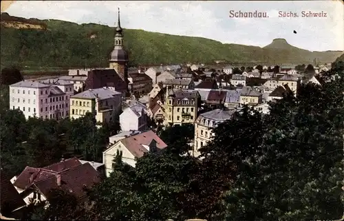 Ak Bad Schandau Sächsische Schweiz, Panorama