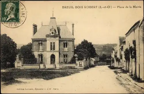 Ak Breuil-Bois-Robert Yvelines, Place de la Mairie