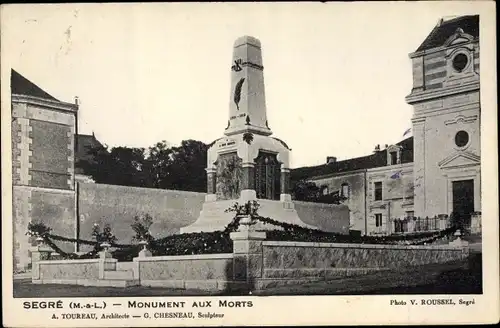 Ak Segré Maine et Loire, Monument aux Morts