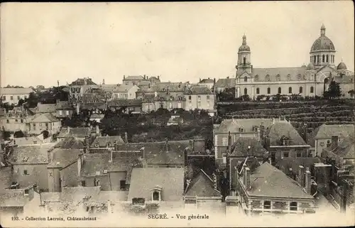 Ak Segré Maine et Loire, Vue generale