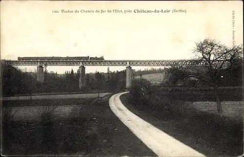 Ak Chateau du Loir Sarthe, Viaduc du Chemin der Fer