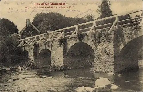 Ak Saint Cénéri le Gérel Sarthe, Le Pont