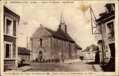 Ak Thorée les Pins Sarthe, Église Saint Germain