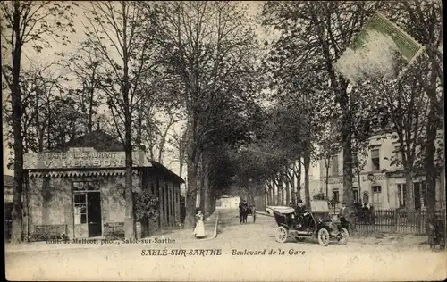 Ak Sablé sur Sarthe Sarthe, Boulevard de la Gare