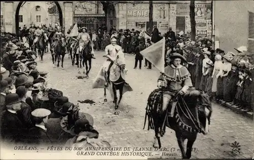 Ak Orléans Loiret, Les Fêtes de Jeanne d'Arc, Herauts