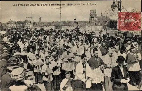 Ak Orléans Loiret, Les Fêtes de Jeanne d'Arc, Grand Cortege Historique, Les Evèques