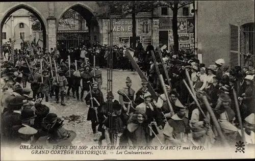 Ak Orléans Loiret, Les Fêtes de Jeanne d'Arc, Les Couleuvriniers