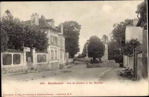 Ak Montfermeil Seine Saint Denis, Rue de Chelles et des Moulins