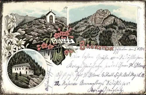 Litho Berg Brünnstein Bayern, Brünnsteinhaus