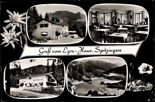 Ak Spitzingsee Schliersee in Oberbayern, Berggasthaus Lyra Haus