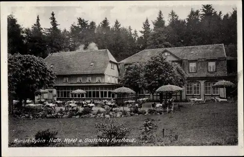 Ak Oybin in der Oberlausitz, Hotel und Gaststätte Forsthaus