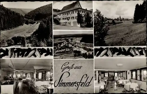 Ak Simmersfeld in Baden-Württemberg, Gasthof und Pension Hirsch, Panorama