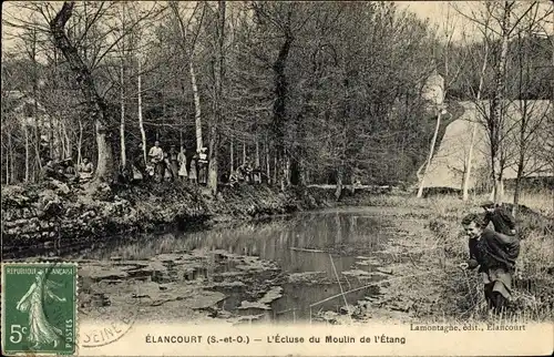Ak Elancourt Yvelines, Écluse du Moulin de l´Étang