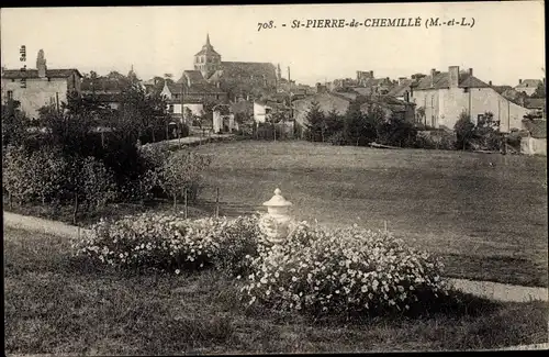 Ak St Pierre Chemillé Maine et Loire, Vue Generale