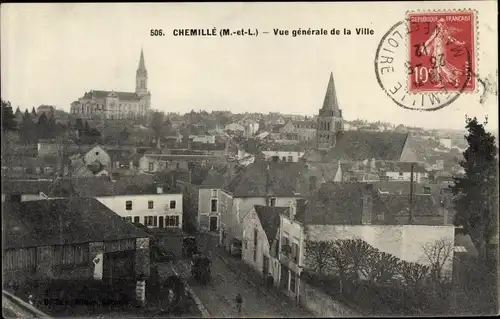 Ak Chemillé Maine et Loire, Vue generale de la Ville