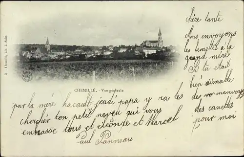 Ak Chemillé Maine et Loire, Vue generale