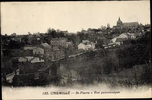 Ak St Pierre Chemillé Maine et Loire, Vue panoramique