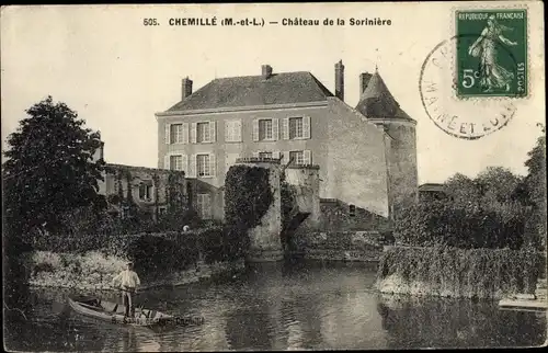 Ak Chemillé Maine et Loire, Chateau de la Soriniere, Ruderboot