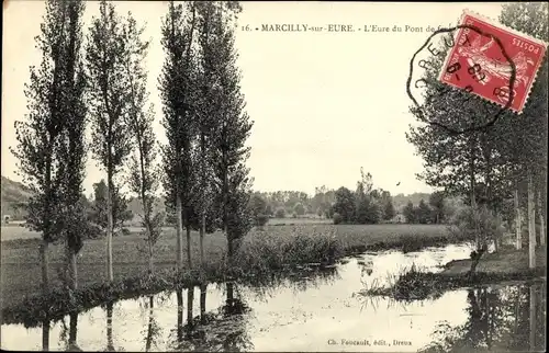 Ak Marcilly sur Eure Eure, Vue sur l´Eure