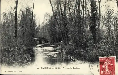 Ak Marcilly sur Eure Eure, Vue sur le Couénon