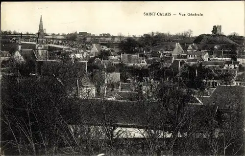 Ak Saint Calais Sarthe, Vue Générale