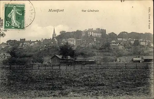 Ak Montfort le Rotrou Sarthe, Vue Générale