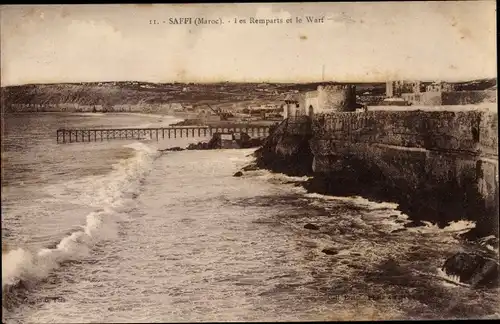 Ak Saffi Marokko, Les Remparts et le Warf