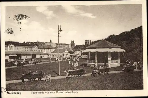 Ak Norderney in Ostfriesland, Promenade vor dem Konversationahaus