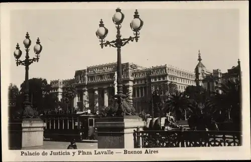 Ak Buenos Aires Argentinien, Palacio de Justicia y Plaza Lavalle