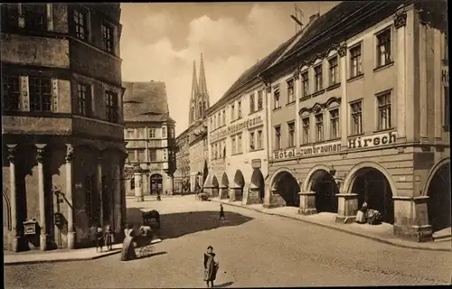 Ak Görlitz in der Lausitz, Untermarkt, Hotel zum braunen Hirsch