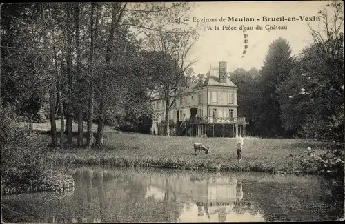 Ak Brueil en Vexin Yvelines, Pièce d´Eau du Château